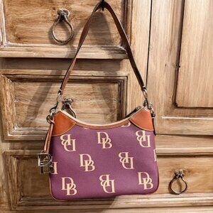 EUC Dooney & Bourke Shoulder Bag~ Wine~ Oversized Monogram~ DB (Bin 7)